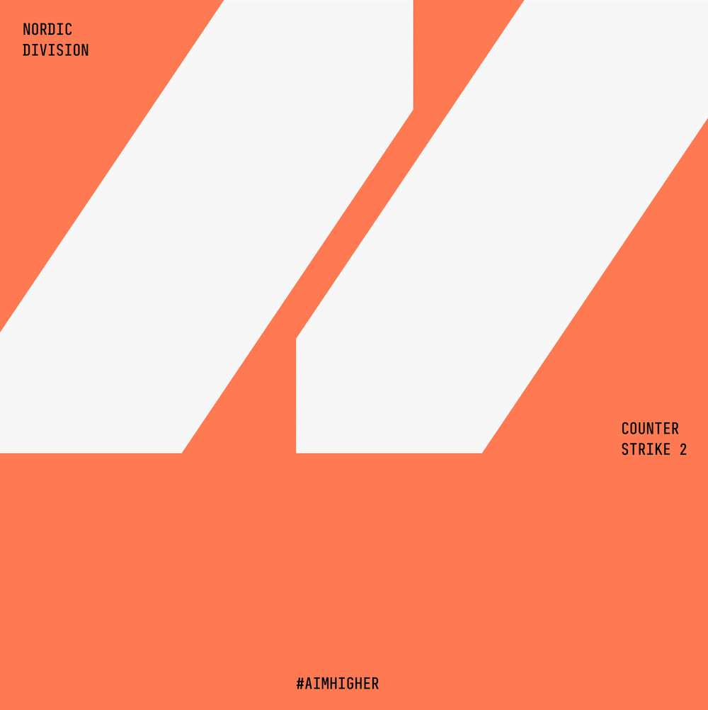 Nordic Division - nyckelgrafik i orange med dubbelslagsmärket